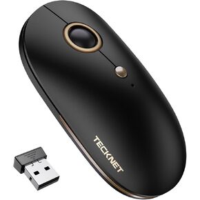 TECKNET Computer Mouse, Silent Mouse Wireless, 2.4Ghz USB-A Wireless Mouse, 4800 DPI Ambidextrous Quiet Click Mouse for Travel, Slim Portable Wireless Mouse Compatible with PC Laptop MacBook