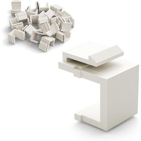 50-Pack Blank Keystone Jack Inserts for Keystone Wall Plate and Patch Panel,White