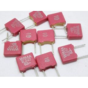 Generic 10PCS 47nf 0.047uf 473 63V WIMA MKS2 Audio Grade Metalized Polyester Capacitor