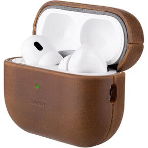 Belemay for AirPods Pro (2nd Generation) Case – Premium Crazy Horse Leather - Rich Patina- Secure Grip - Compatible with MagSafe and Wireless Charging - Compatible with Airpods Pro Case 2- Black