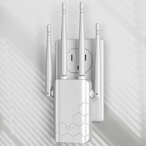 2024 Powerful WiFi Extender Signal Booster, Cover Up to 10,000 sq.ft and 50+ Devices, Wireless Internet Repeater & Signal Amplifier for Home, New Gen 4X Faster, w/Ethernet Port, Easy Setup in Kuwait