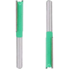 1/4 Inch Shank 5/16 Inch Cutting Dia Double Flute Straight Bit, Green, 2pcs