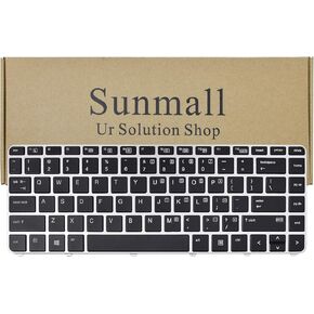 Replacement Keyboard with Backlit Compatible with HP EliteBook 745 G3 745 G4 840 G3 840 G4 Silver Frame No Trackpoint US Layout