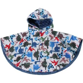 Girls/Boys Minky Dot 14" Long Hooded Poncho for Infants or Small Toddlers (Choose Color)
