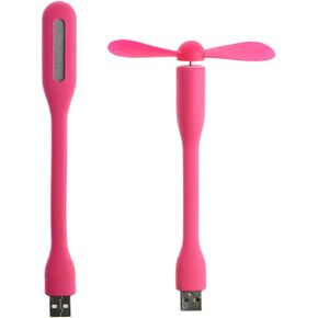 USB Fan USB Fan Flexible Portable Mini Fan USB 5V Fan with USB LED Light Lamps for Power Bank Notebook Computer Summer Gadget, Black