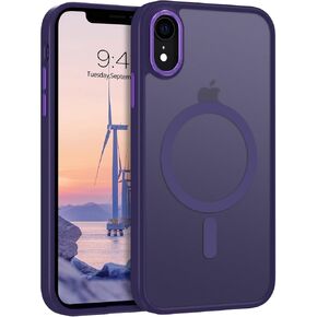 Telaso for iPhone XR Case, iPhone XR Phone Case Compatible with Magsafe Wireless Charging Translucent Matte Back Shockproof Anti-Scratch Anti-Yellow Full Body Protective Magnetic iPhone XR Case, Black