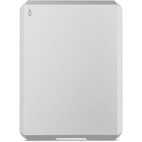محرك الأقراص المحمول LaCie، سعة 5 تيرابايت، محرك الأقراص الصلبة الخارجي HDD - Moon Silver، USB-C USB 3.0، مع خدمات الإنقاذ (STHG5000400)