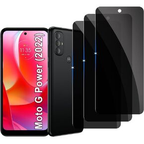 Lyphpe【3 Pack Privacy Screen Protector for Motorola Moto G Power (2022) 9H Tempered Glass Anti-Spy Private Film Compatible for Motorola Moto G Power (2022) Case Friendly