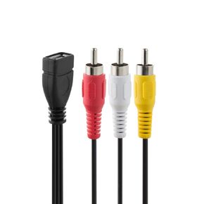 USB to RCA Cable 5FT USB 2.0 Female to 3 RCA Male Phono AV Cable Lead PC TV Aux Audio Video Cord for DVDs, Digital Cameras, Camcorder Connecting TV/PC (USB Female to 3RCA Male)