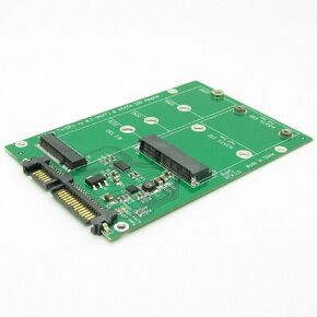 2 in 1 Combine Mini PCI-E M.2 NGFF & mSATA SSD to SATA 3.0 III Adapter PCB Card