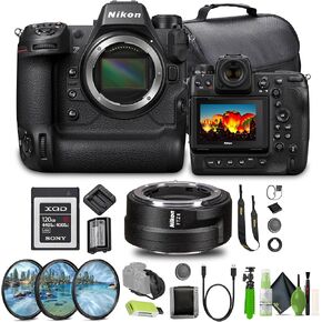 Nikon Z9 Flagship Professional Full-Frame Stills/Video FX-Format Mirrorless Camera + 120GB G Series XQD Memory Card + Nikon FTZ II Mount Adapter + More (Renewed)