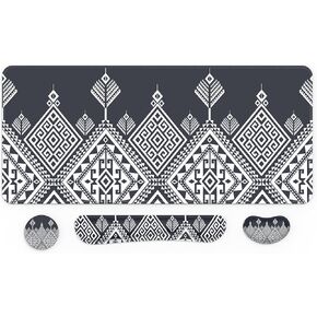 UBOTIE Keyboard Wrist Rest Set with Mouse Pad & Coaster - Luminescent Lycra, Memory Foam, Natural Rubber (L)