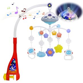 Eners Baby Crib Mobile with Music and Lights, Mobile for Crib with Rotation Baby Musical Hanging Toy, Baby Mobile for Bassinet for Newborn Infant Boys Girls Toddles
