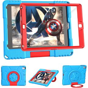 Kids Case for iPad 5th/6th Generation 9.7-inch 2017/2018 Release, Lainergie iPad Air 2 Case with Screen Protector, iPad Pro 9.7 Protective Cover Case Lightweight Shockproof with Handle Stand,Blue