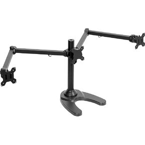 VIVO Triple LED LCD Computer Monitor Free Standing Desk Mount with Base, Heavy Duty Fully Adjustable Stand for 3 Screens up to 32 inches, STAND-V103F