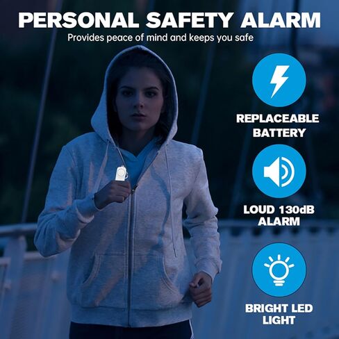 إنذار شخصي من Safesound: رفيقك في الدفاع عن النفس بقدرة 130 ديسيبل - مصباح LED للطوارئ بسلسلة مفاتيح - الأمان والحماية للنساء والفتيات والأطفال وكبار السن (أرجواني، 1) in Saudi Arabia