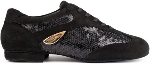 Ladies Dance Shoes PD01 - Black Patent/Suede - 0.5" Micro-Heel - Suede Sole - Made in Portugal in Saudi Arabia