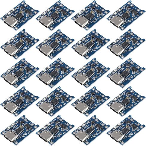 20pcs 18650 Lithium Battery Charging Board TP4056 Mini USB Charging Board 5V 1A with Battery Protection Dual Functions TP4056 Lithium Battery Charge Module in Saudi Arabia