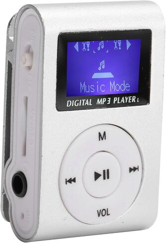 مشغل موسيقى MP3 صغير سعة 32 جيجابايت، مشغل MP3 بشاشة LCD صغيرة، مشغل MP3 مع مشبك خلفي مشغل موسيقى رياضي مع بطاقة صوت 3.5 مم TF (أسود) in Saudi Arabia