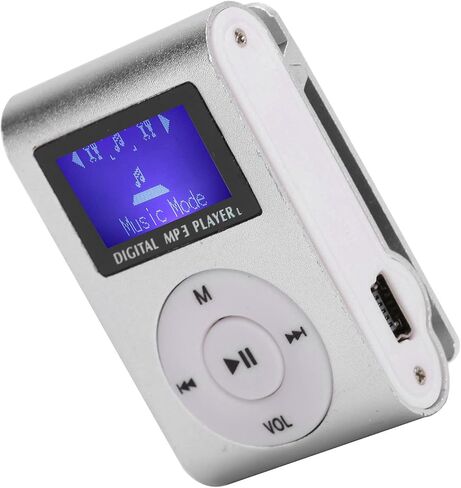 مشغل موسيقى MP3 صغير سعة 32 جيجابايت، مشغل MP3 بشاشة LCD صغيرة، مشغل MP3 مع مشبك خلفي مشغل موسيقى رياضي مع بطاقة صوت 3.5 مم TF (أسود) in Saudi Arabia