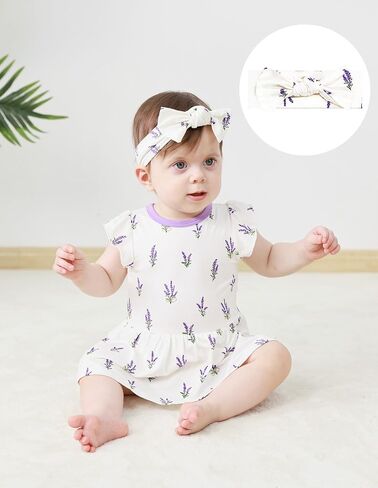 Baby Stretchy Headbands Viscose from Bamboo Bow Hairbands Hair Accessories, Lavender/Heart/Cherry, One Size in Saudi Arabia