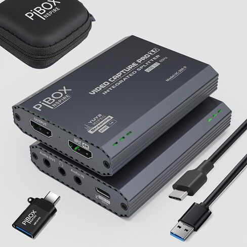 PiBox India 4K HDMI Video Capture Card Device PRO for Streaming, Full HD 1080P 60FPS, 4K USB3.0 HDMI to USBC, Mic, Audio in Out, 1080P60 Gaming Live Streaming - MS2131 in Saudi Arabia