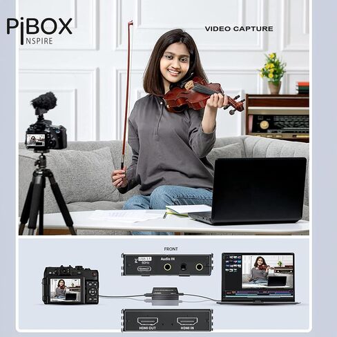 PiBox India 4K HDMI Video Capture Card Device PRO for Streaming, Full HD 1080P 60FPS, 4K USB3.0 HDMI to USBC, Mic, Audio in Out, 1080P60 Gaming Live Streaming - MS2131 in Saudi Arabia