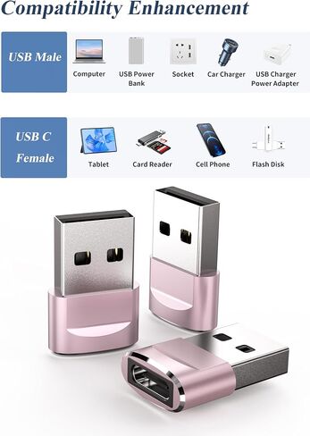 USB C Female to USB A Male Adapter 4 Pack, Type C Charger Cable Power Converte Compatible with Apple Watch Ultra iWatch 8 7, Phone 15 14 13 12 11 Pro Plus Max, iPad, Samsung Galaxy S23 S22 in Saudi Arabia