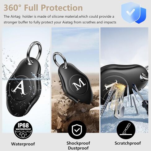 2PACK شخصية أولية لحامل Airtag لسلسلة مفاتيح Apple Airtag/غطاء حماية Airtag لملحقات AirTags in Saudi Arabia