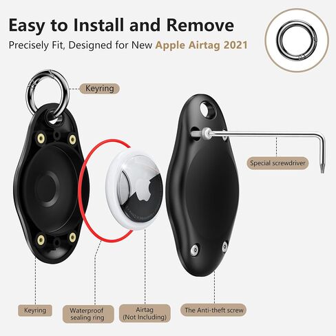 2PACK شخصية أولية لحامل Airtag لسلسلة مفاتيح Apple Airtag/غطاء حماية Airtag لملحقات AirTags in Saudi Arabia