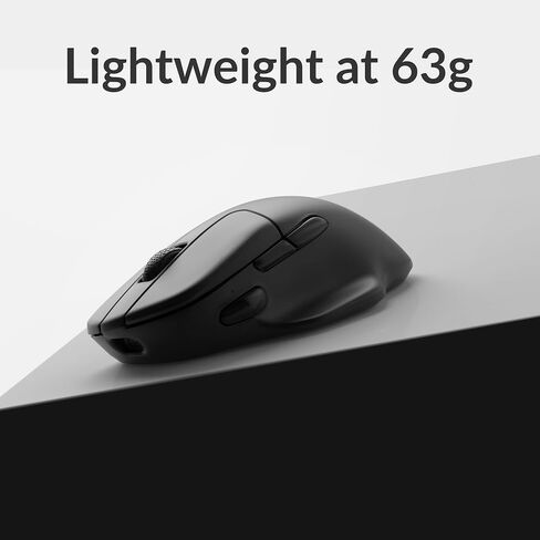 Keychron M7 Wireless Computer Mouse, 26K DPI Optical Computer Mouse, 2.4 GHz/Bluetooth/Wired with Macro Button 63g Lightweight Ergonomic, Up to 70 Hours Worktime for Laptop macOS/Windows - Black in Kuwait