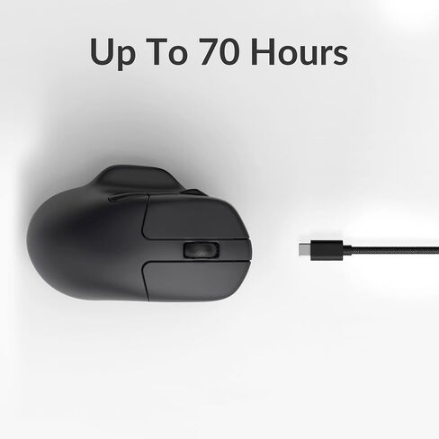 Keychron M7 Wireless Computer Mouse, 26K DPI Optical Computer Mouse, 2.4 GHz/Bluetooth/Wired with Macro Button 63g Lightweight Ergonomic, Up to 70 Hours Worktime for Laptop macOS/Windows - Black in Kuwait