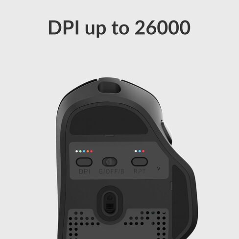 Keychron M7 Wireless Computer Mouse, 26K DPI Optical Computer Mouse, 2.4 GHz/Bluetooth/Wired with Macro Button 63g Lightweight Ergonomic, Up to 70 Hours Worktime for Laptop macOS/Windows - Black in Kuwait