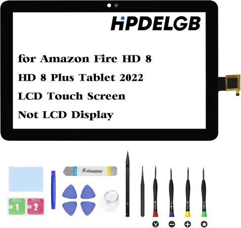 بديل لجهاز Amazon Fire HD 8 / HD 8 Plus Tablet 2022 12th Gen KFRAWI KFRAPWI LCD تعمل باللمس محول الأرقام مجموعة إصلاح شاشة اللمس (وليس شاشة LCD) in Saudi Arabia