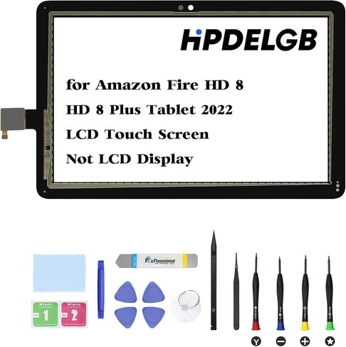 بديل لجهاز Amazon Fire HD 8 / HD 8 Plus Tablet 2022 12th Gen KFRAWI KFRAPWI LCD تعمل باللمس محول الأرقام مجموعة إصلاح شاشة اللمس (وليس شاشة LCD) in Saudi Arabia