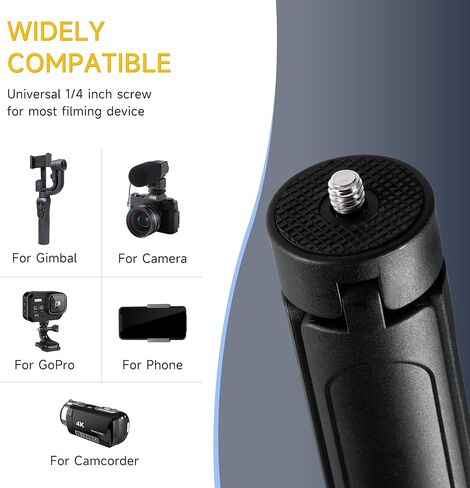 1/4 Mini Tripod, Tabletop Desktop Stand Compact Tripod with 1/4" Screw for weeylite K21 Stick Light, S03/S05 Pocket Photo Light, Camera, Smooth 4, Osmo Mobile, Vimble 2, Gimbal Handle Grip Stabilizer in Saudi Arabia