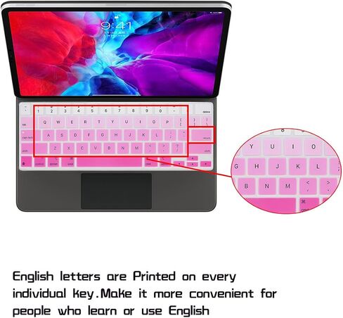 HRH Ombre Pink Silicone Keyboard Cover for iPad Pro 12.9 2020 MXQU2LL/A in Kuwait