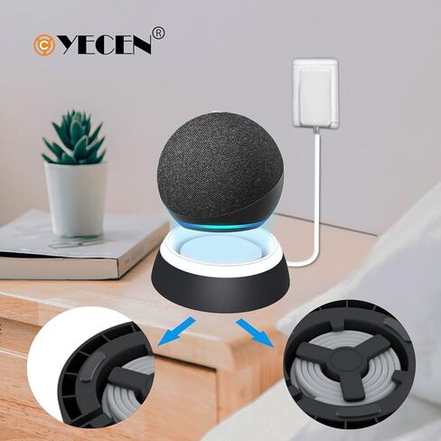 Table Stand for Echo Dot 5th Generation, C YECEN Desktop Holder Mount for Echo Dot 5th & 4th Gen, Base Bracket with Light Guide and with Built-in Cable Management,Charcoal in Kuwait
