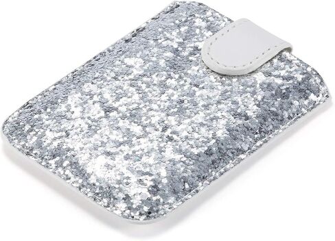 Fusicase [2 Pack Credit Card Holder for Back of Phone Glitter Card Wallet Stick with Card Slot PU Leather Pocket Pouch Sleeve with Bling Sparkle Shiny Design Cute Sticker Wallet for Phone Case in Saudi Arabia