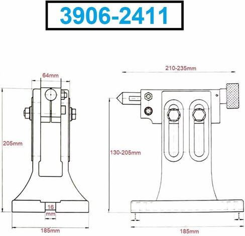HHIP 3906-2411 5.2-8.1" Adjustable Tailstock for 8-12" Rotary Tables in Saudi Arabia