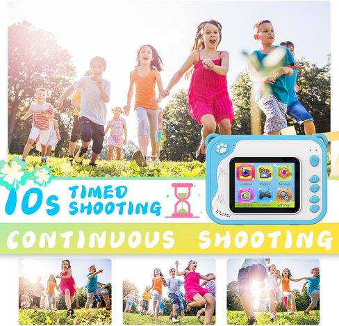 Kids Camera for Boys Girls Instant Print Camera Selfie Digital Camera for Kids Aged 3-12 Printing Video Camera for Kids 1080P 2.4 Inch Screen with 32GB SD Card,Color Pens,Print Papers(Blue) in Kuwait