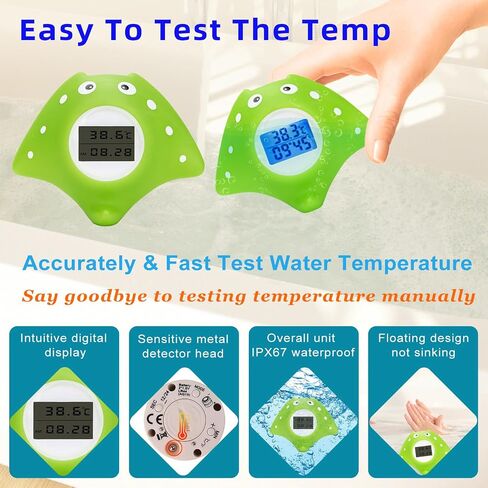 2 Pack Rubber Duck Baby Bath Thermometer LED Display Warning Alarm/Timer Function,Baby Safety Water Thermometer for Bathtub Tube Pool Floating Toy Infants Newborn Toddlers Room Temperature Essentials in Saudi Arabia