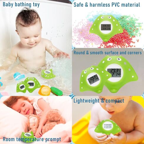 2 Pack Rubber Duck Baby Bath Thermometer LED Display Warning Alarm/Timer Function,Baby Safety Water Thermometer for Bathtub Tube Pool Floating Toy Infants Newborn Toddlers Room Temperature Essentials in Saudi Arabia