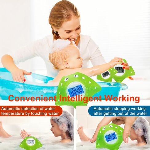 2 Pack Rubber Duck Baby Bath Thermometer LED Display Warning Alarm/Timer Function,Baby Safety Water Thermometer for Bathtub Tube Pool Floating Toy Infants Newborn Toddlers Room Temperature Essentials in Saudi Arabia