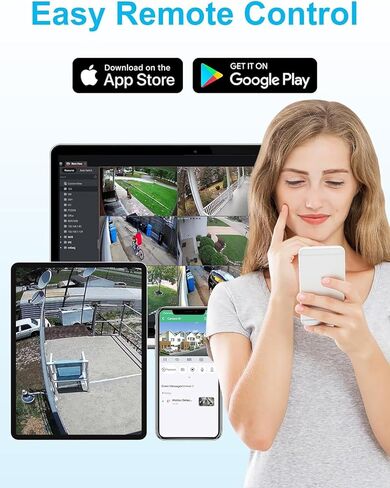 نظام كاميرا أمان Anpviz 8CH CCTV في الهواء الطلق، 8 قطع كاميرات مراقبة تناظرية على شكل قبة 5 ميجابكسل مع اكتشاف الإنسان/المركبة، H.265+ 8 قنوات مراقبة DVR مع محرك أقراص ثابتة 2 تيرابايت، رؤية ليلية 100 قدم in Kuwait