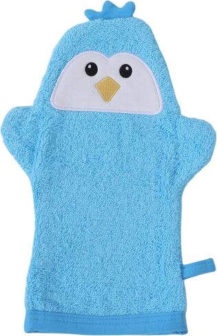 JN&LULU Baby Organics Bath Mitt Toddlers Bath Cotton and Soft Scrub Bathing Loofah baby Shower Gifts (Blue Kitty) in Saudi Arabia