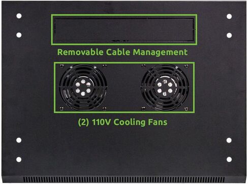 Navepoint 9U Deluxe IT حاوية خزانة مثبتة على الحائط مقاس 19 بوصة رف شبكة الخادم مع قفل باب زجاجي مقاس 24 بوصة أسود عميق مع أرفف in Kuwait