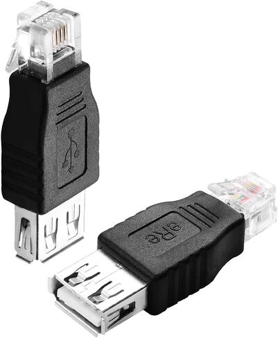 محول خط هاتف QIANRENON RJ11 إلى USB RJ11 6P4C ذكر إلى USB A أنثى محول مودم 4Pin RJ11 إلى موصل اختبار واجهة الهاتف USB، لمودم جهاز فاكس للاتصالات الهاتفية، قطعتان in Saudi Arabia