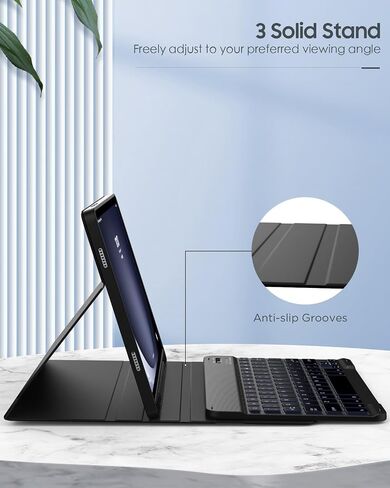 MoKo Keyboard Case for Galaxy Tab A9 Plus Case with Keyboard, Samsung Galaxy Tab A9+ Keyboard Case with S Pen Holder&Backlit, Magnetic Detachable Keyboard for Galaxy Tab A9+ 11" 2023, Black Notebook in Saudi Arabia