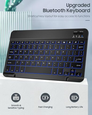 MoKo Keyboard Case for Galaxy Tab A9 Plus Case with Keyboard, Samsung Galaxy Tab A9+ Keyboard Case with S Pen Holder&Backlit, Magnetic Detachable Keyboard for Galaxy Tab A9+ 11" 2023, Black Notebook in Saudi Arabia